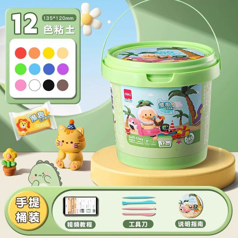 Deli Ultra-Light Clay Kidsren's Safe Non-Toxic Colored Clay 12 Colors 24 Colors 36 Colors Kindergarten Plasticine Clay Toys