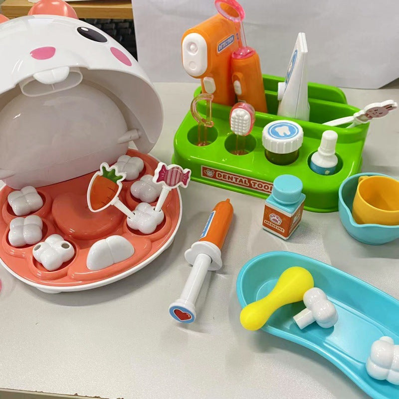 Pet Rabbit Dentist Set Timeout Simulation Animal Dog Teeth Nurse Pretend Play Children's Educational Toys Wholesale