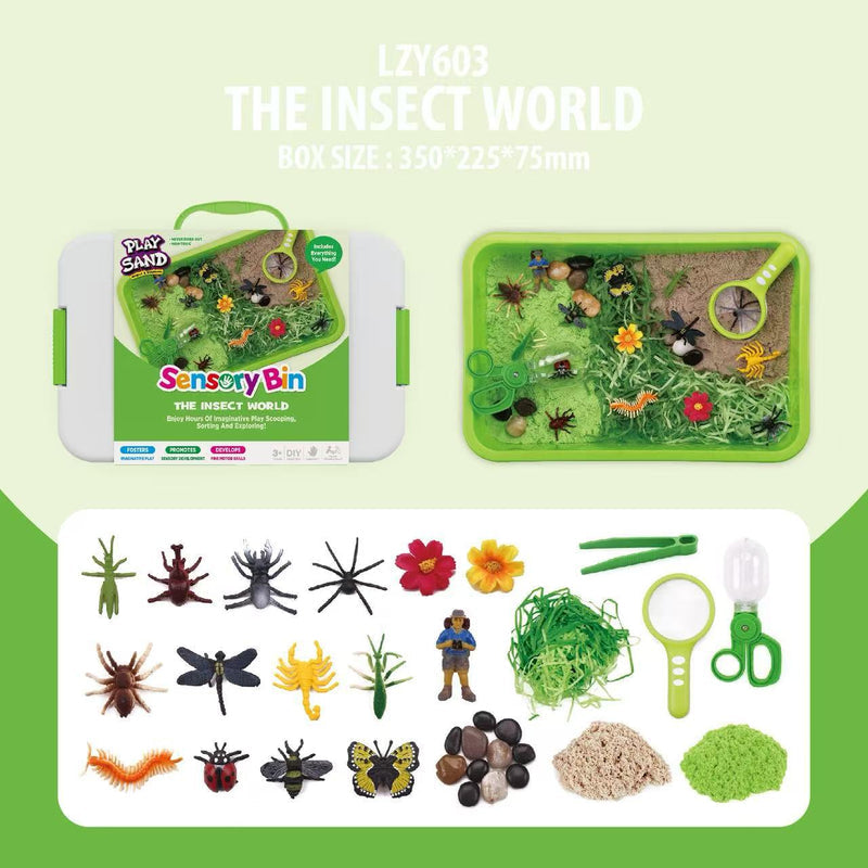 Cross-Border New Space Sand Cognitive Storage Box Cake Bioengineering Vehicle Color Sand Sensory Box Indoor Sand Pool Tools