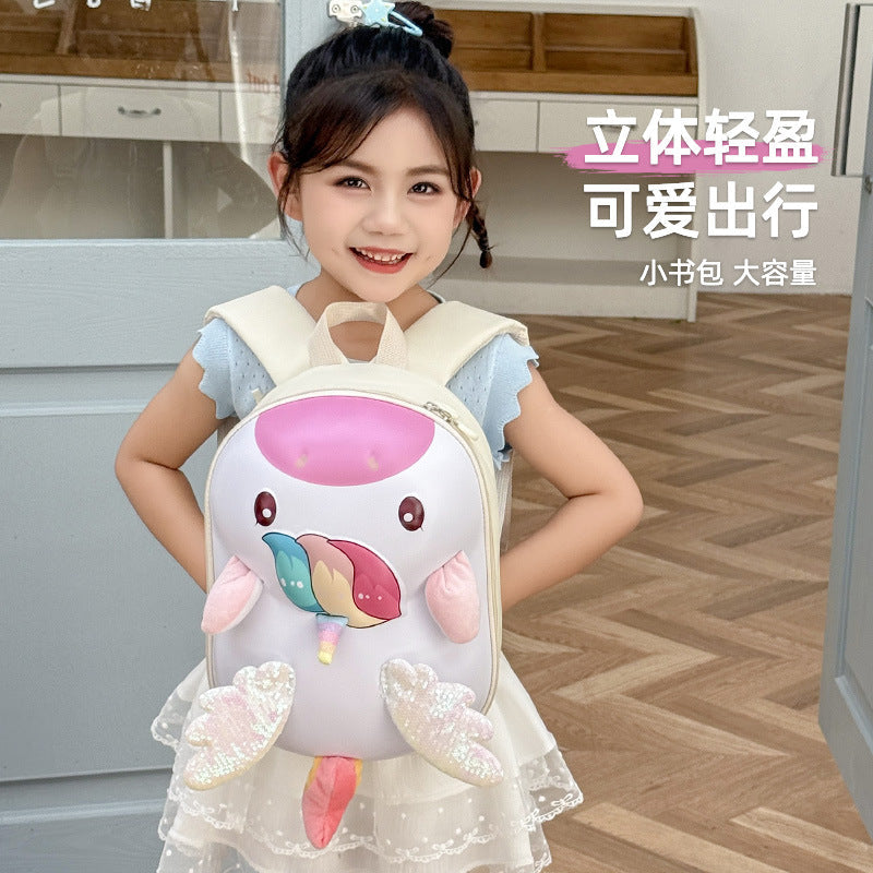 New Cross-Border Unicorn Kindergarten School Bag Eva Small School Bag for Boys and Girls, Lightweight Cartoon Children's Backpack