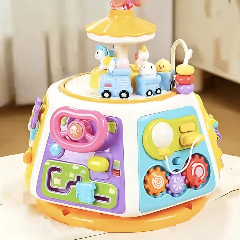 Kids’ Multifunction Early Learning Game Table, Educational Puzzle Toy, Baby Music Octahedron Treasure Chest, Birthday Gift Toy