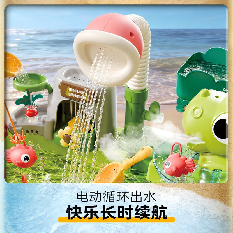 Pretend Play Water Bath Toys, Kitchen Pretend Play Electric Water Dispenser, Fishing Platform, Boys and Girls Vegetable Washing Basin