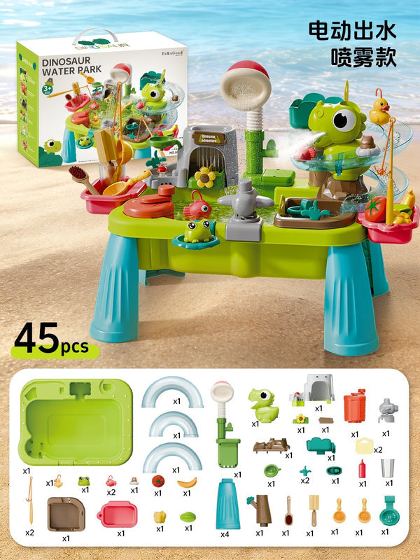 Pretend Play Water Bath Toys, Kitchen Pretend Play Electric Water Dispenser, Fishing Platform, Boys and Girls Vegetable Washing Basin