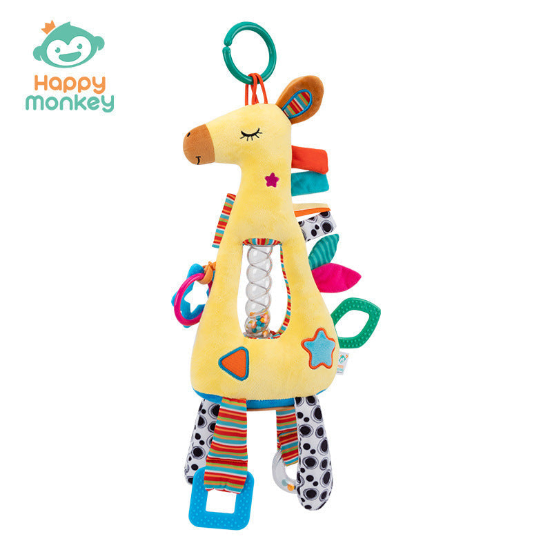 Happy Monkey Baby Toy 0 to 1 Years Old Multifunctional Grasping Training Hourglass Toy Stroller Hanging Bed Hanging Toy