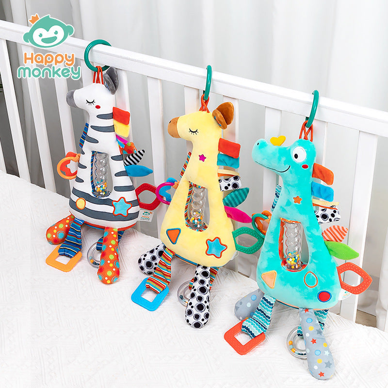 Happy Monkey Baby Toy 0 to 1 Years Old Multifunctional Grasping Training Hourglass Toy Stroller Hanging Bed Hanging Toy