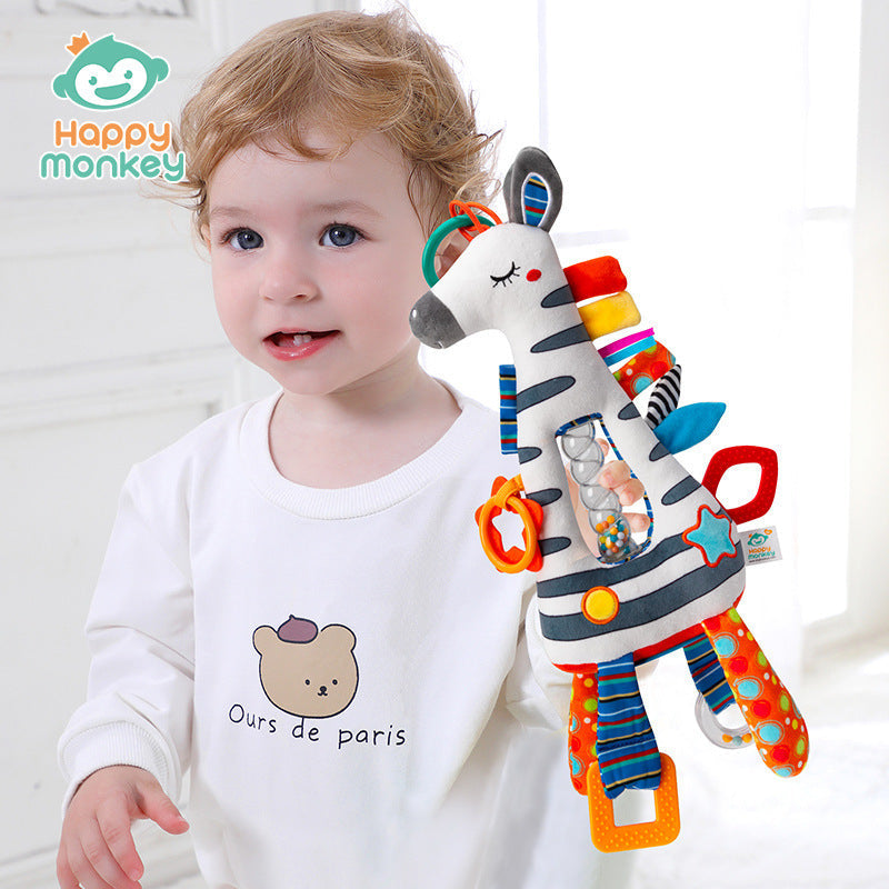 Happy Monkey Baby Toy 0 to 1 Years Old Multifunctional Grasping Training Hourglass Toy Stroller Hanging Bed Hanging Toy