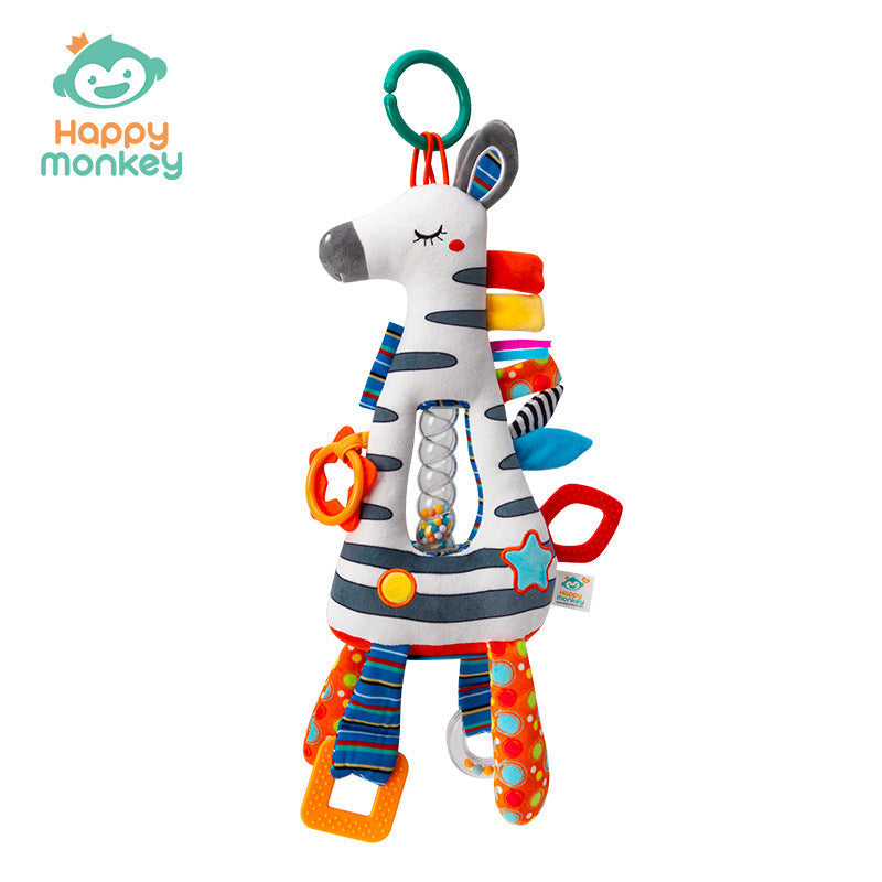 Happy Monkey Baby Toy 0 to 1 Years Old Multifunctional Grasping Training Hourglass Toy Stroller Hanging Bed Hanging Toy