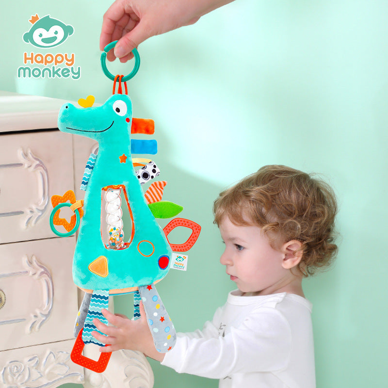 Happy Monkey Baby Toy 0 to 1 Years Old Multifunctional Grasping Training Hourglass Toy Stroller Hanging Bed Hanging Toy