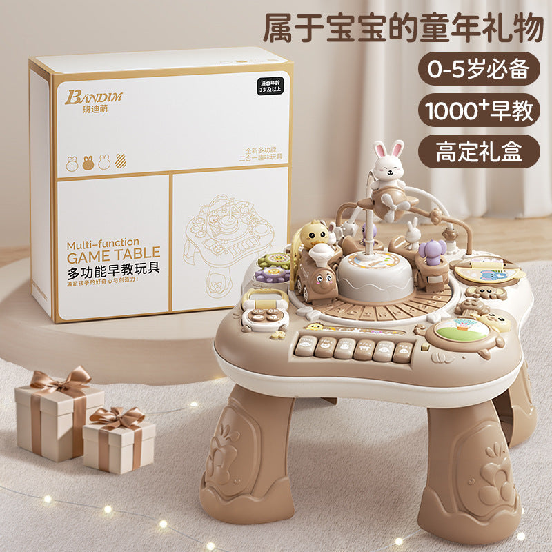 Early Education Multifunctional Game Table 6-in-1 Baby Enlightenment Educational Toys for 1-6 Years Old, Birthday Gift Set for Girls and Boys