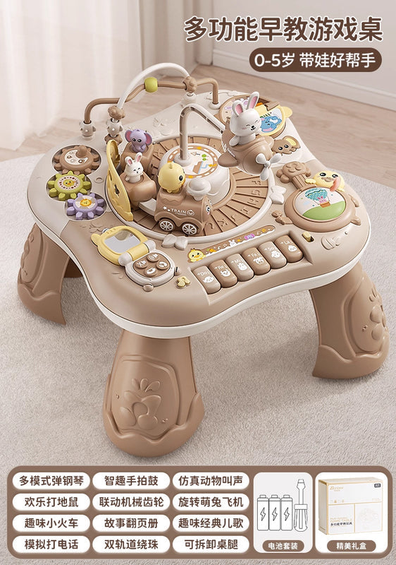 Early Education Multifunctional Game Table 6-in-1 Baby Enlightenment Educational Toys for 1-6 Years Old, Birthday Gift Set for Girls and Boys