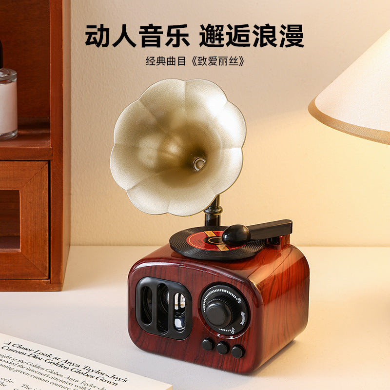 Retro Phonograph Desktop Decoration Advanced Sense Niche Music Box Music Box Living Room Bedroom Nostalgic Home Decoration