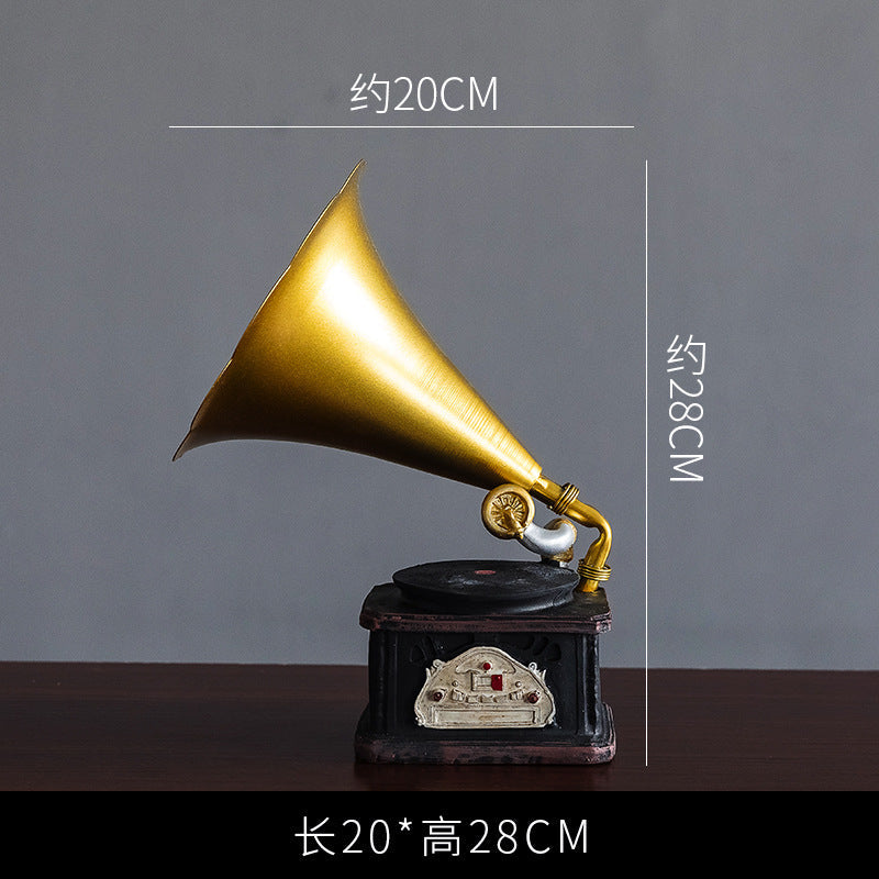 Retro Phonograph Desktop Decoration Advanced Sense Niche Music Box Music Box Living Room Bedroom Nostalgic Home Decoration