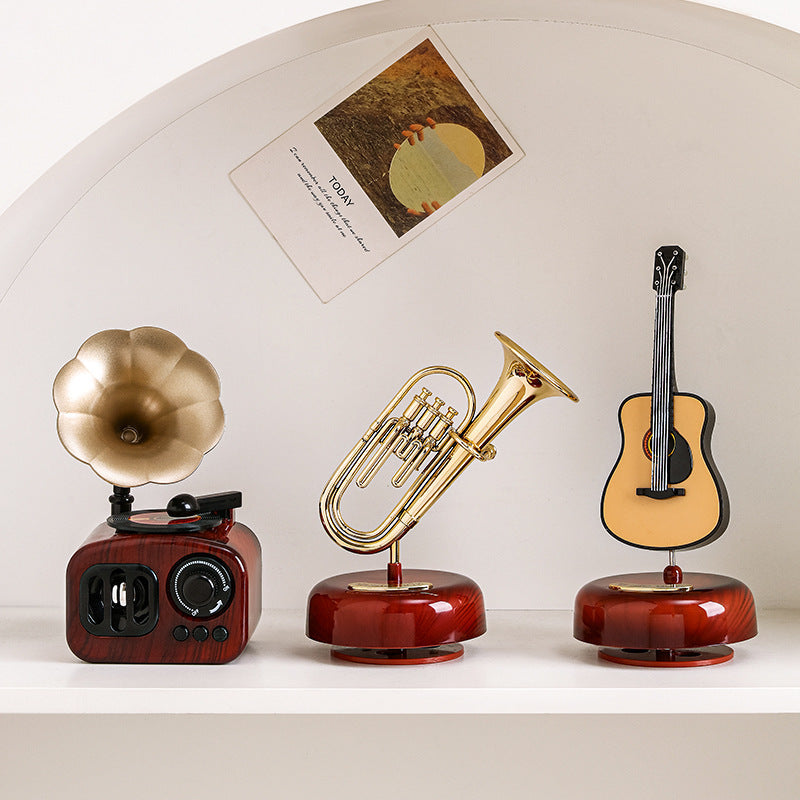 Retro Phonograph Desktop Decoration Advanced Sense Niche Music Box Music Box Living Room Bedroom Nostalgic Home Decoration