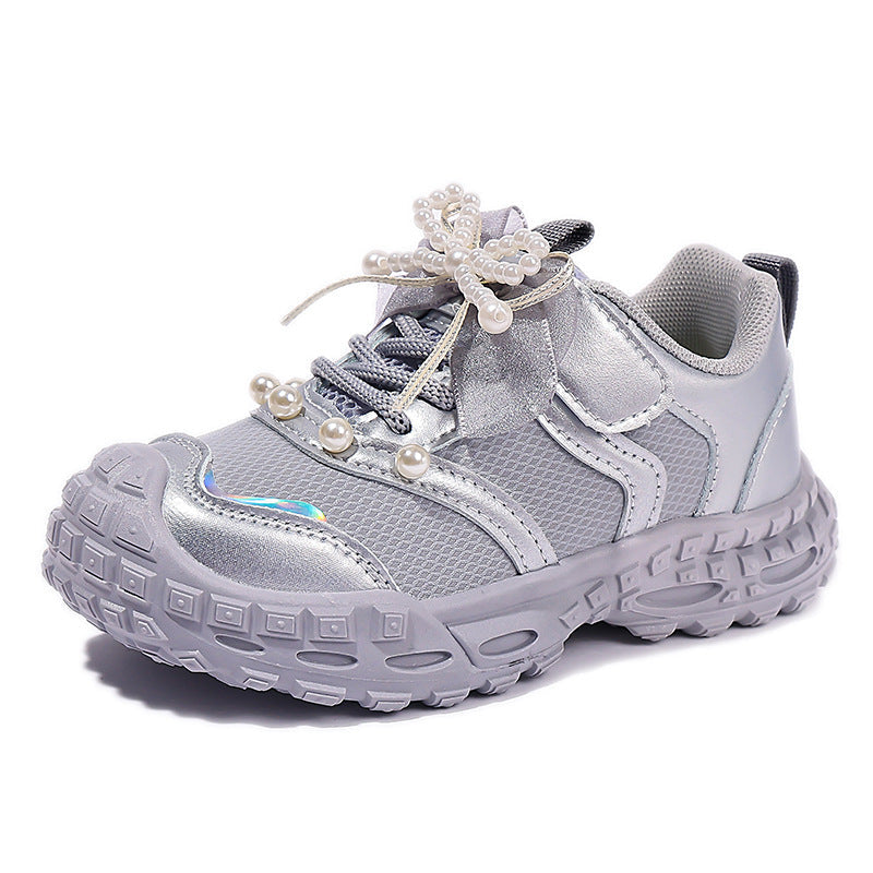 Girls Shoes 2026 Autumn New Style Trendy Best-Seller Kids Running Sneakers for Girls, Princess Chunky Dad Shoes, Dirt-Resistant