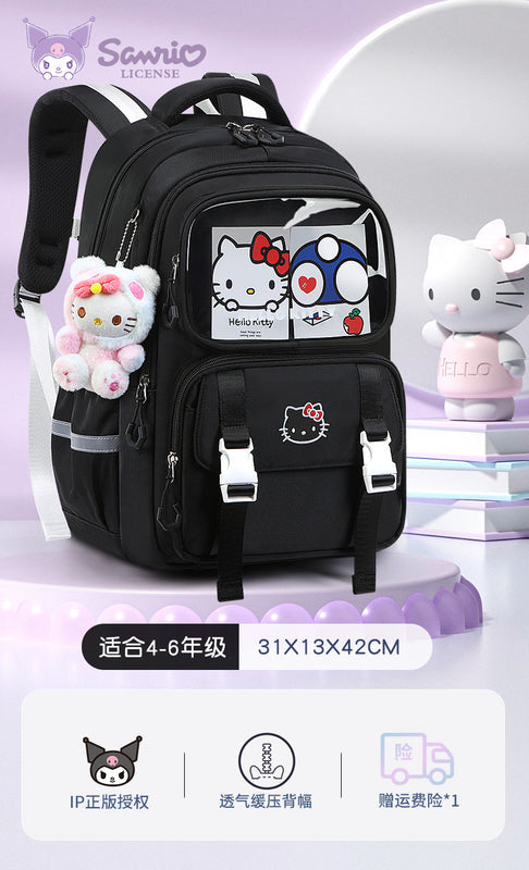 New Kuromi Backpack, for 1st Grade Students, Girls, Kids, Orthopedic/Back-Support, Lightweight, Pressure-Relief