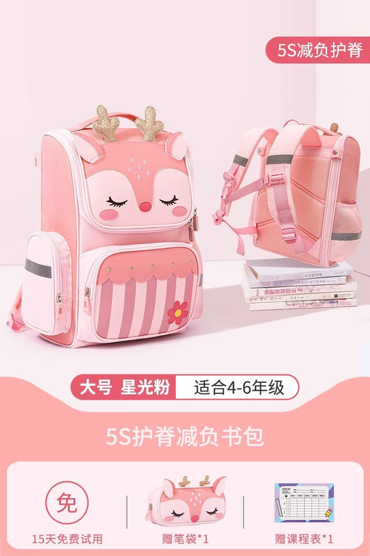 Cute Kids Backpack for Elementary Girls (1–3–6 Years) – Ultra-Light, Weight-Relief School Bag, Cross-Border Wholesale