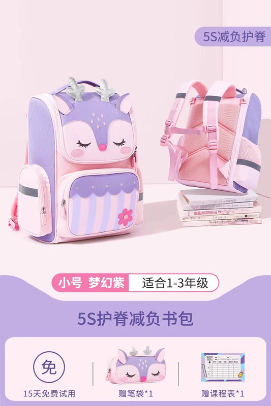 Cute Kids Backpack for Elementary Girls (1–3–6 Years) – Ultra-Light, Weight-Relief School Bag, Cross-Border Wholesale