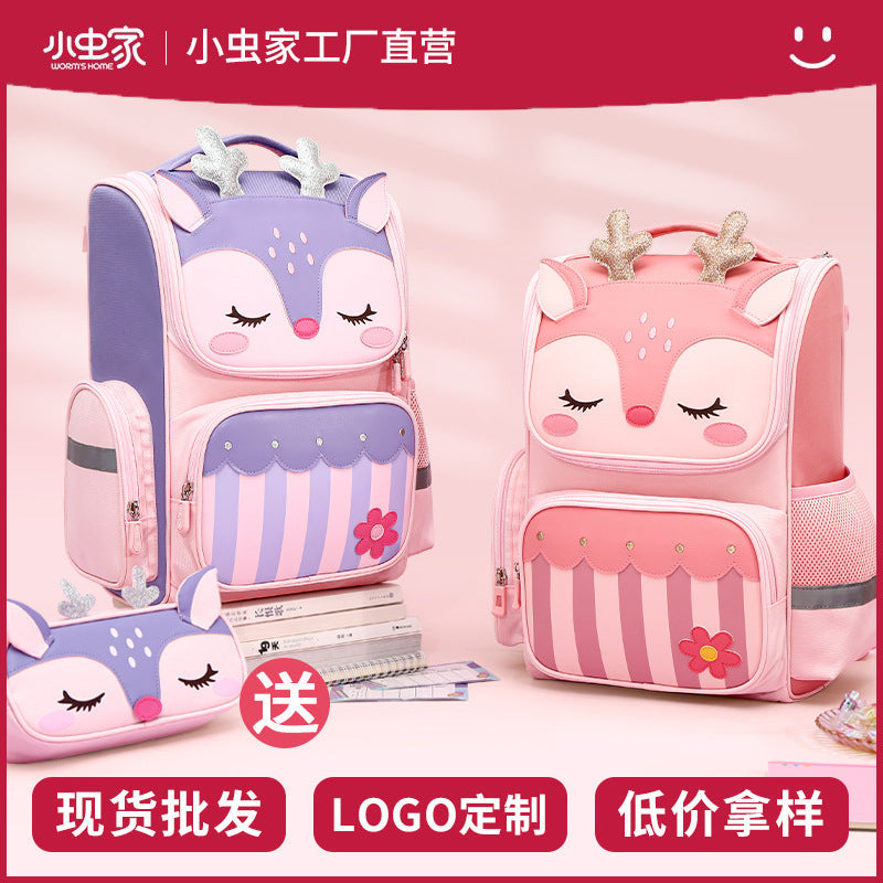 Cute Kids Backpack for Elementary Girls (1–3–6 Years) – Ultra-Light, Weight-Relief School Bag, Cross-Border Wholesale
