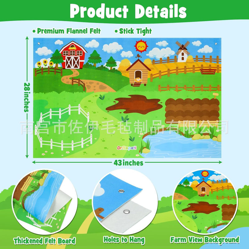 Cross-Border Amazon Preschool Educational Toy—Animal Planet Wall Hanging, Kids Early Learning Montessori Felt Story Board