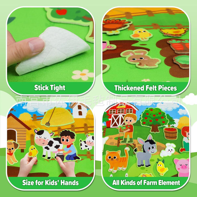 Cross-Border Amazon Preschool Educational Toy—Animal Planet Wall Hanging, Kids Early Learning Montessori Felt Story Board