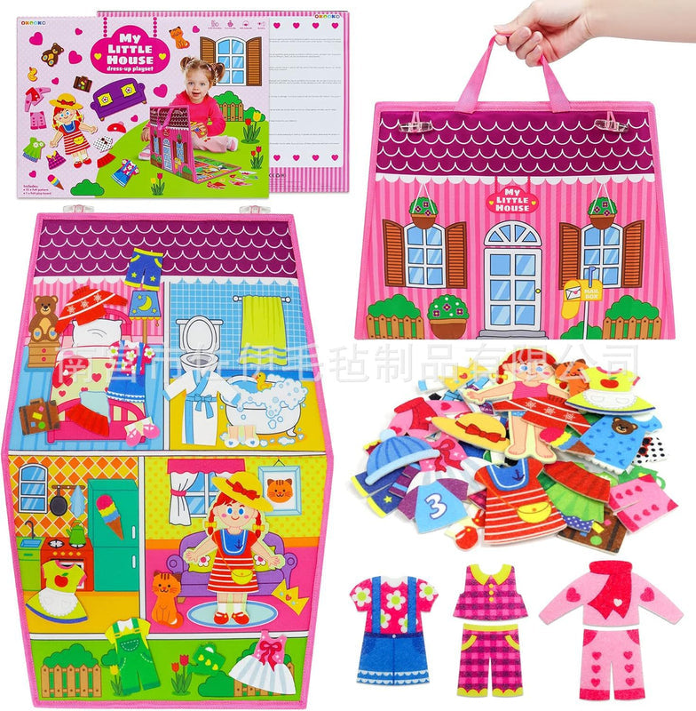 Cross-Border Amazon Preschool Educational Toy—Animal Planet Wall Hanging, Kids Early Learning Montessori Felt Story Board