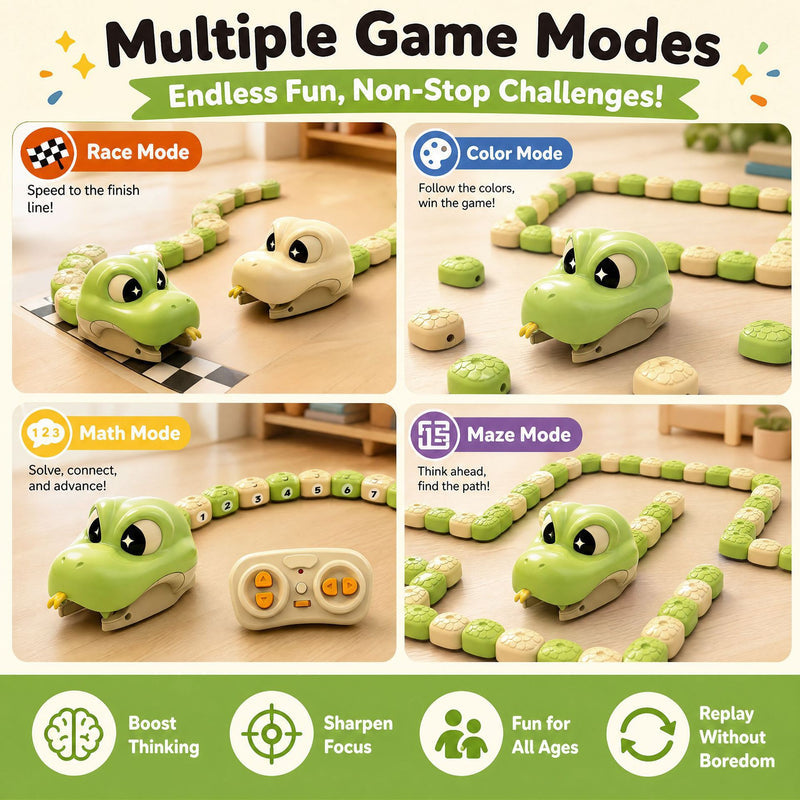 Remote Control Snake Toy for Kids, Electric Toy Car with Magnetic Snake, Parent-Child Interactive Game Toy (Cross-Border)