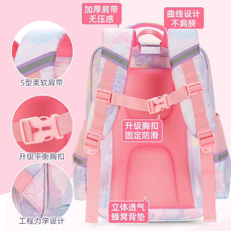 Balaboo Kids School Backpack for Girls, Spine-Friendly Lightweight Waterproof Large Capacity for Grades 1-3-6 Years