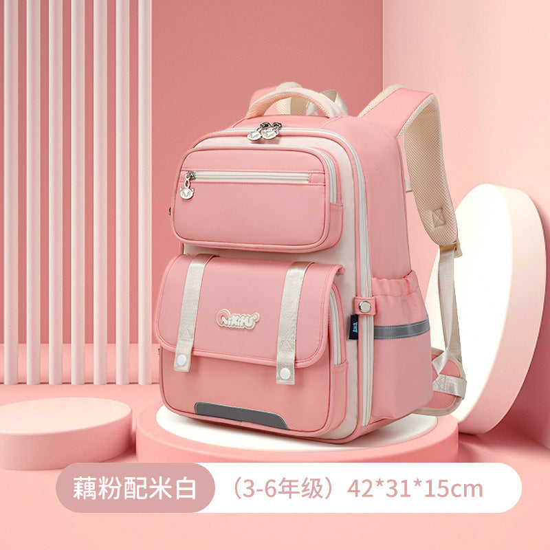 Seven-Star Fox Lighter Load Posture-Relief Orthopedic Backpack for Primary School, 3-6 Years (Multiple Modules Massage Back Pad) Kids’ Double-Shoulder Backpack
