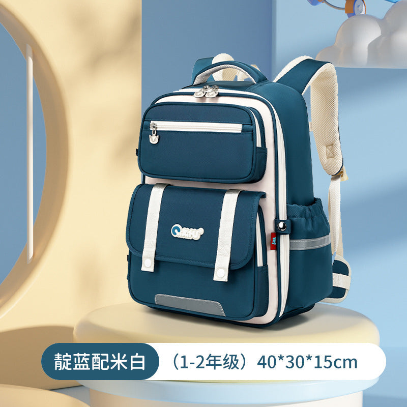 Seven-Star Fox Lighter Load Posture-Relief Orthopedic Backpack for Primary School, 3-6 Years (Multiple Modules Massage Back Pad) Kids’ Double-Shoulder Backpack
