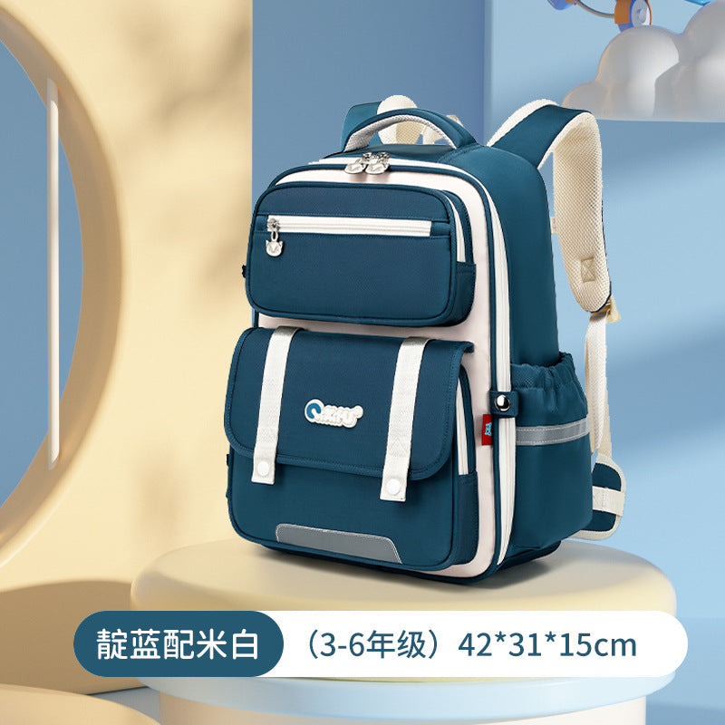 Seven-Star Fox Lighter Load Posture-Relief Orthopedic Backpack for Primary School, 3-6 Years (Multiple Modules Massage Back Pad) Kids’ Double-Shoulder Backpack