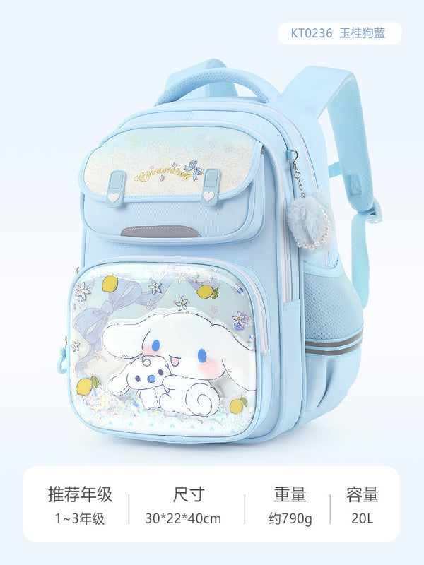 Kuromi Backpack for Girls, New 2025 Style for Elementary School (Grades 1–3), Orthopedic Support Lightweight Schoolbag for Kids, Double Shoulder Bag