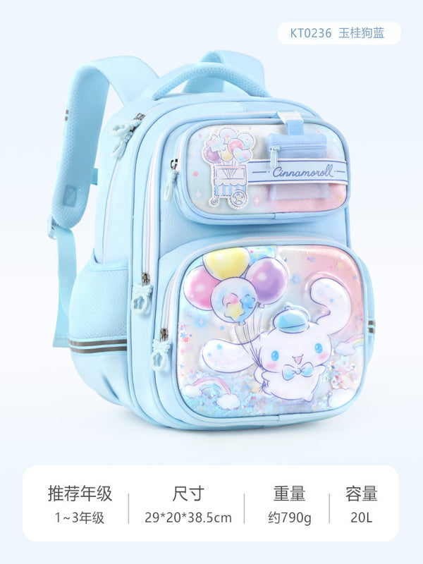 Kuromi Backpack for Girls, New 2025 Style for Elementary School (Grades 1–3), Orthopedic Support Lightweight Schoolbag for Kids, Double Shoulder Bag