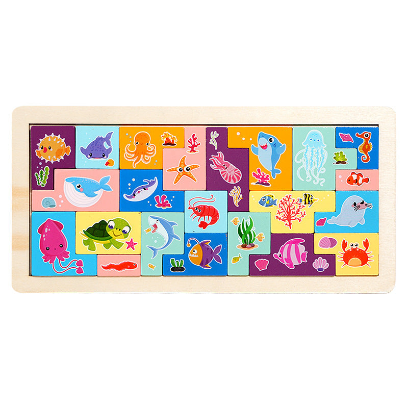 Kids Educational Early Learning Toy Letter 3D Puzzle, Animal Cognition 3D Stacking Puzzle Blocks, Balance Stacking Building Toy (Wholesale)