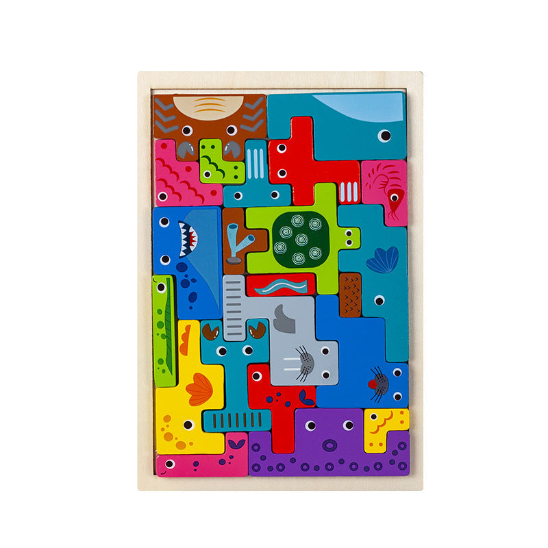 Kids Educational Early Learning Toy Letter 3D Puzzle, Animal Cognition 3D Stacking Puzzle Blocks, Balance Stacking Building Toy (Wholesale)