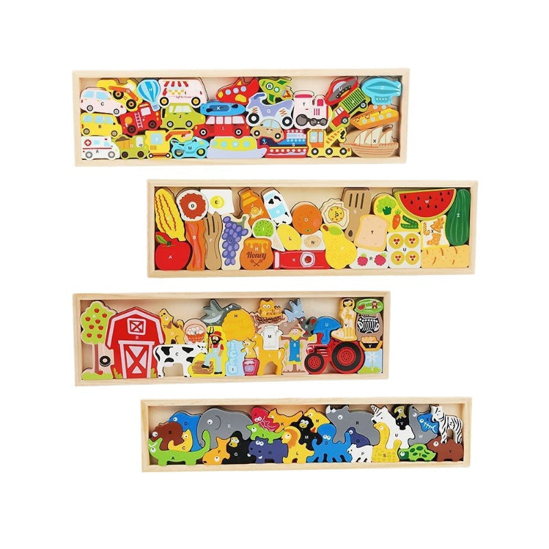 Kids Educational Early Learning Toy Letter 3D Puzzle, Animal Cognition 3D Stacking Puzzle Blocks, Balance Stacking Building Toy (Wholesale)