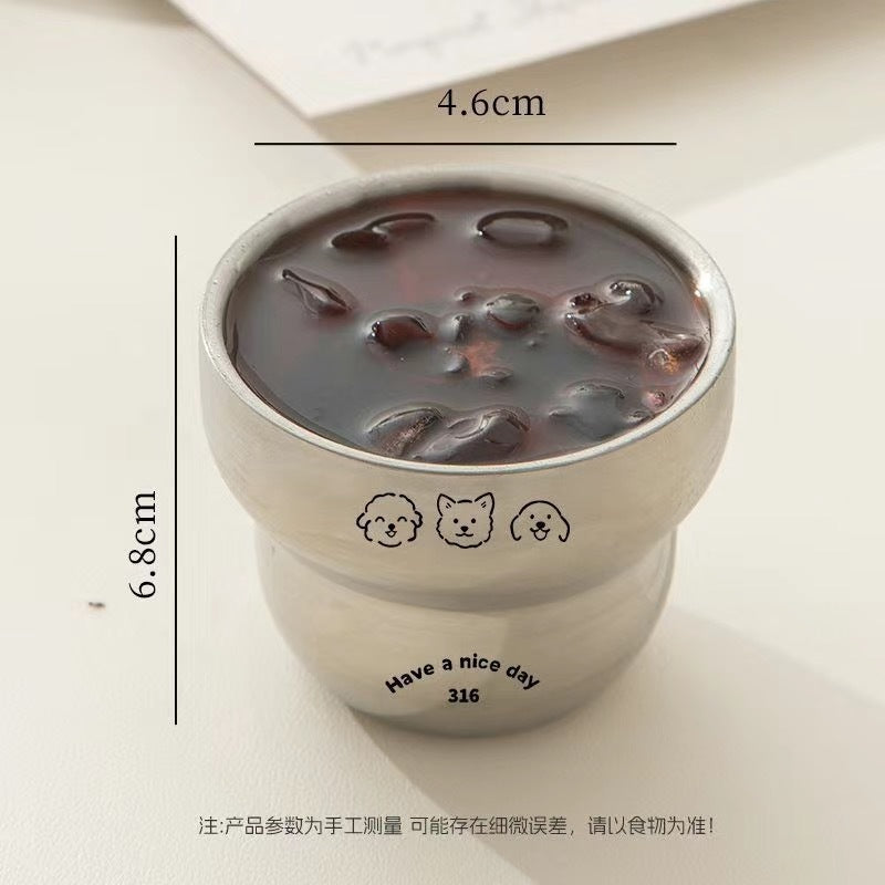 304 Stainless Steel Coffee Cup Food Grade Household Cartoon Drinking Cup for Students and Office Workers Student Water Cup