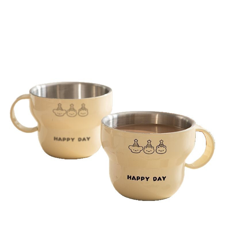 304 Stainless Steel Coffee Cup Food Grade Household Cartoon Drinking Cup for Students and Office Workers Student Water Cup