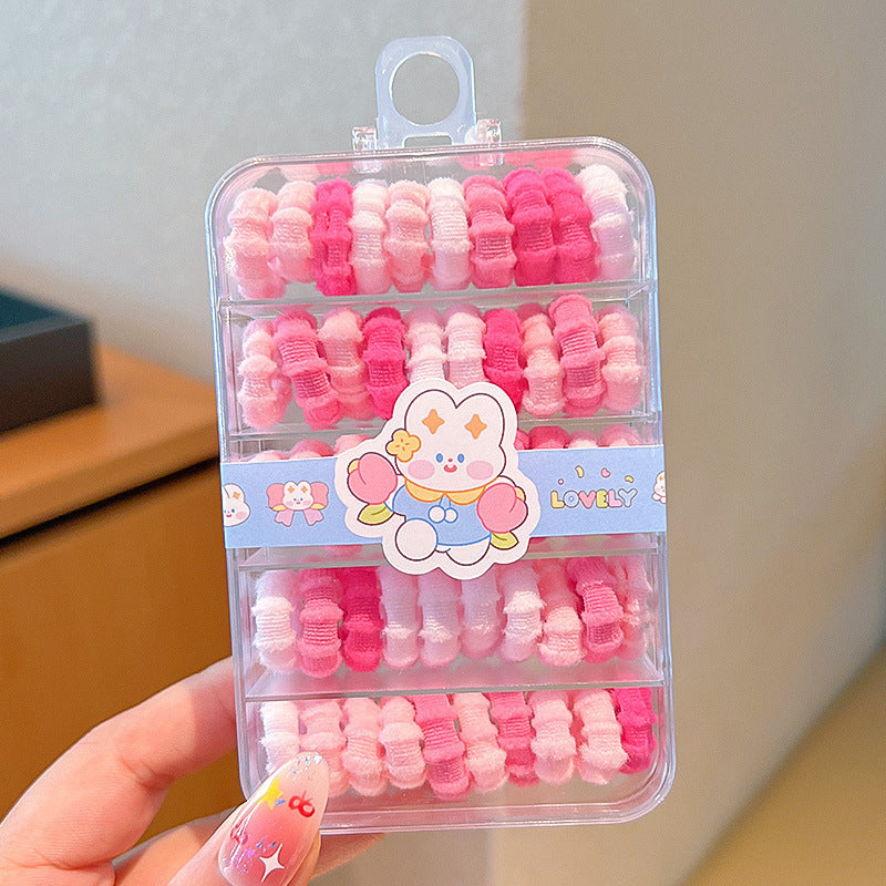 Children's Colorful Hair Ties, Threaded Elastic Bands That Don'T Damage Hair, High Elasticity Thumb-Sized Hair Ties, Girls' Hair Ropes, Hair Accessories