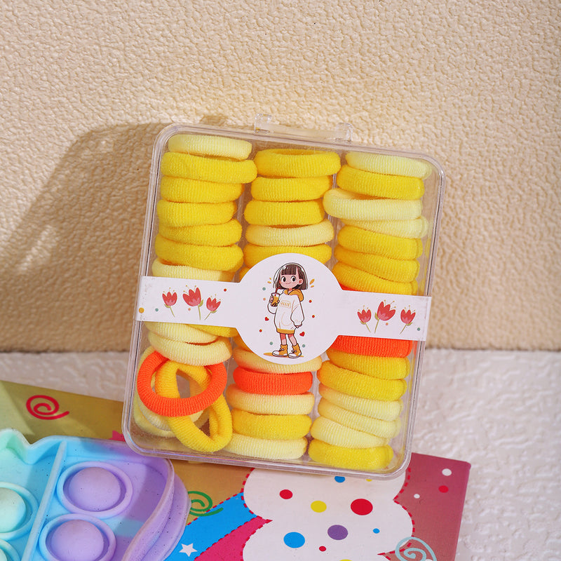 Children's Colorful Hair Ties, Threaded Elastic Bands That Don'T Damage Hair, High Elasticity Thumb-Sized Hair Ties, Girls' Hair Ropes, Hair Accessories