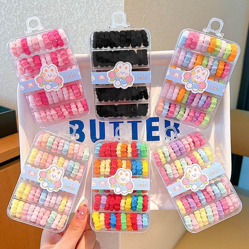 Children's Colorful Hair Ties, Threaded Elastic Bands That Don'T Damage Hair, High Elasticity Thumb-Sized Hair Ties, Girls' Hair Ropes, Hair Accessories