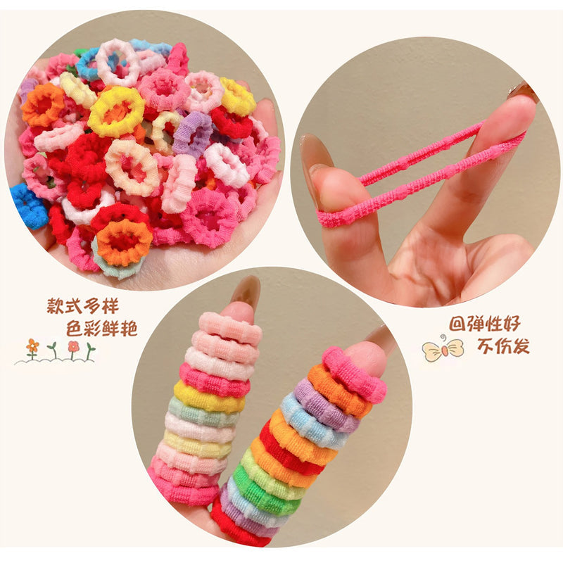 Children's Colorful Hair Ties, Threaded Elastic Bands That Don'T Damage Hair, High Elasticity Thumb-Sized Hair Ties, Girls' Hair Ropes, Hair Accessories