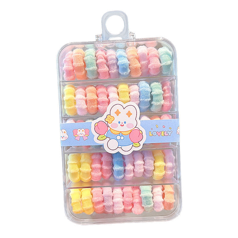 Children's Colorful Hair Ties, Threaded Elastic Bands That Don'T Damage Hair, High Elasticity Thumb-Sized Hair Ties, Girls' Hair Ropes, Hair Accessories