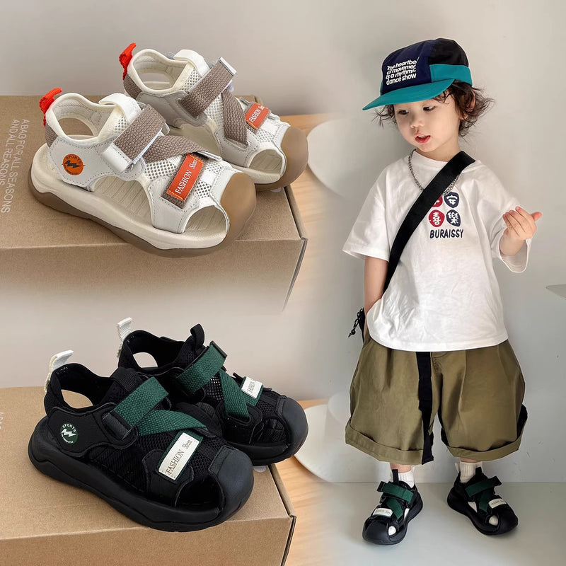 2025 New Breathable Sandals Beach Shoes Unisex Girls Baotou Men's Soft Sole Fashion Baby Girl Summer Korean Sandals