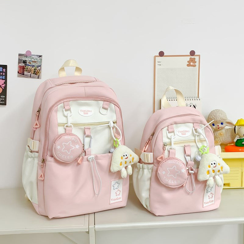 Girls' Schoolbags, Junior and High School Students' Versatile Backpacks, Large Capacity, Lightweight and Durable Travel Backpacks