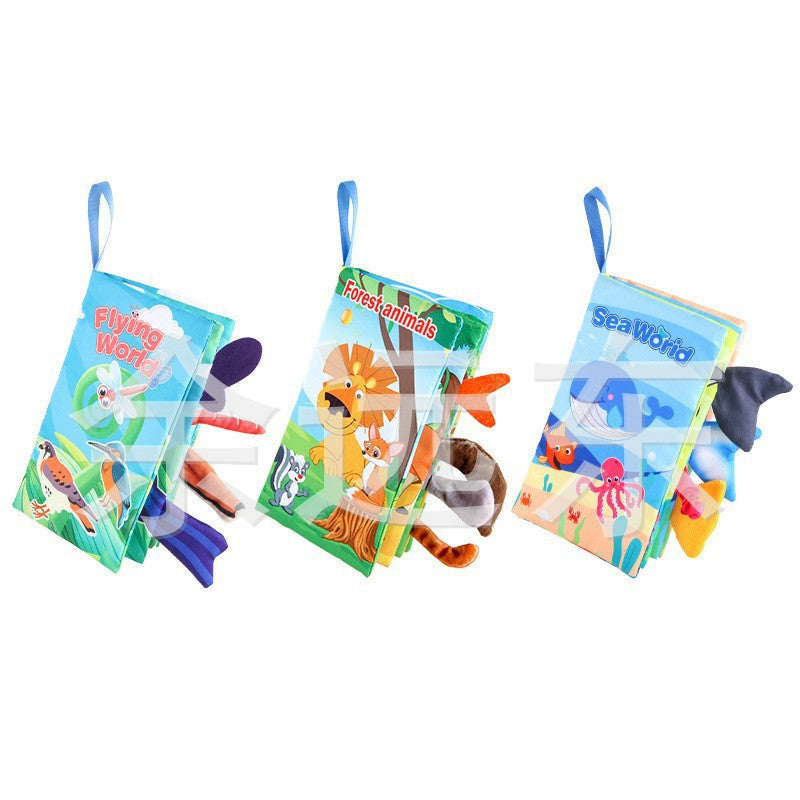 Baby Baby Sea, Land and Air Tail Cloth Book Chinese and English Ocean Forest Flying Animal Palm Book Early Education Toys