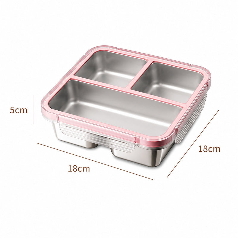 304 Stainless Steel Fresh-Keeping Box, Compartmentalized Lunch Box, Odor-Proof Sealed Box, Bento Box, Snack Box, Four-Compartment Weight Loss Meal Box