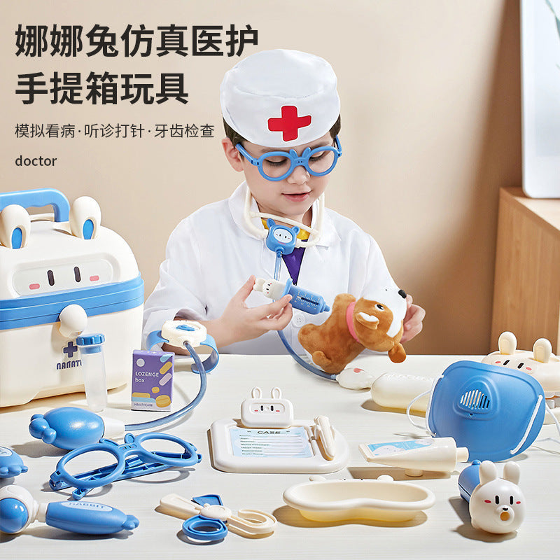 Kids Doctor Playset Pretend Doctor Nurse Outfit for Girls with Stethoscope and Medical Kit