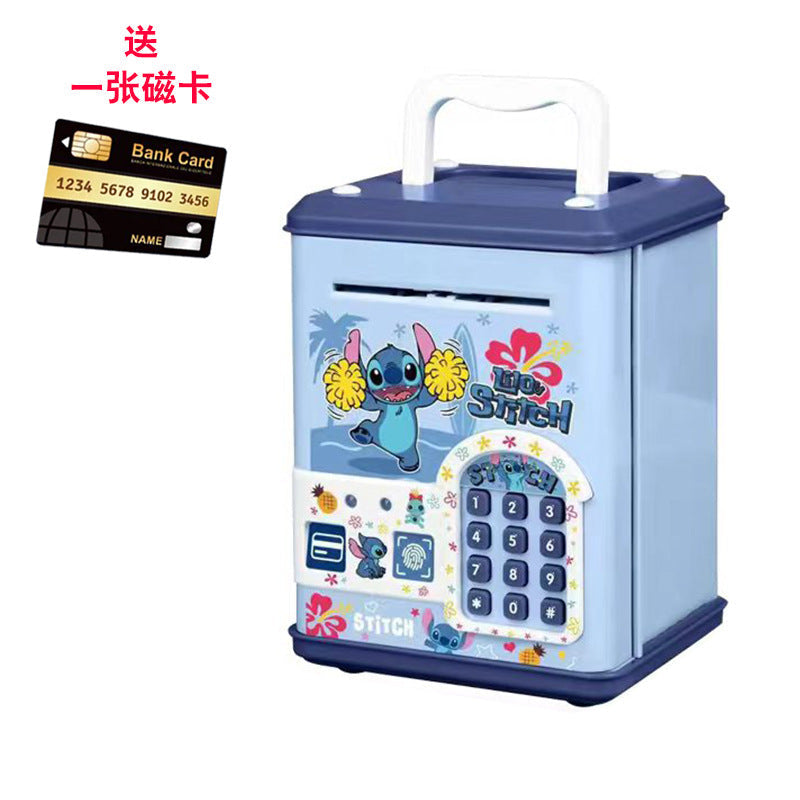 Children's password piggy bank can enter and exit fingerprint password box swipe card large capacity piggy bank toy early education cross-border
