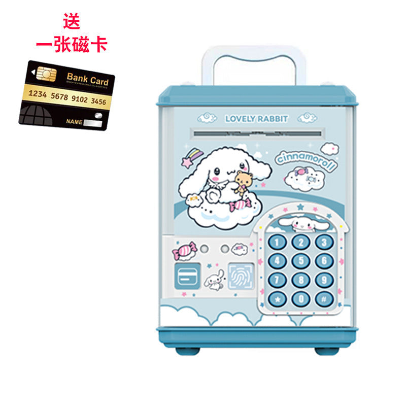 Children's password piggy bank can enter and exit fingerprint password box swipe card large capacity piggy bank toy early education cross-border