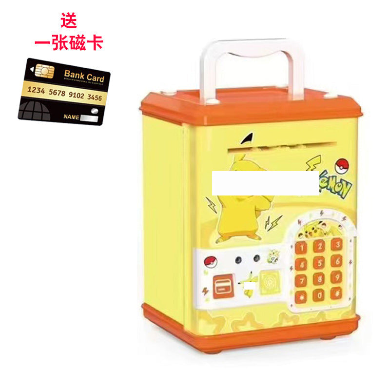 Children's password piggy bank can enter and exit fingerprint password box swipe card large capacity piggy bank toy early education cross-border